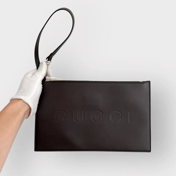Gucci Jumbo Logo Leather Hand Bag - Picture 1 of 7